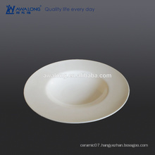 Bone china High brightness White Big Round Fine Ceramic soup dinner plate